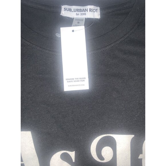 Sub_Urban Riot Women's "As If" Graphic T-Shirt‎ - Size S Black - Picture 8 of 10